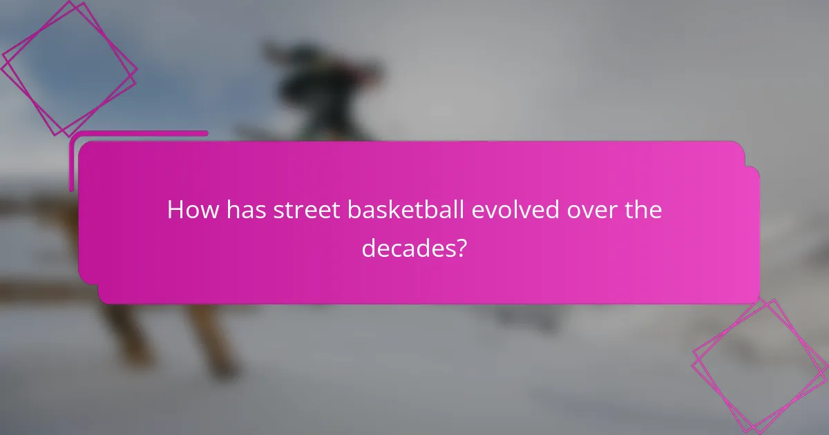 How has street basketball evolved over the decades?