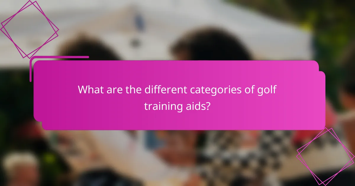 What are the different categories of golf training aids?