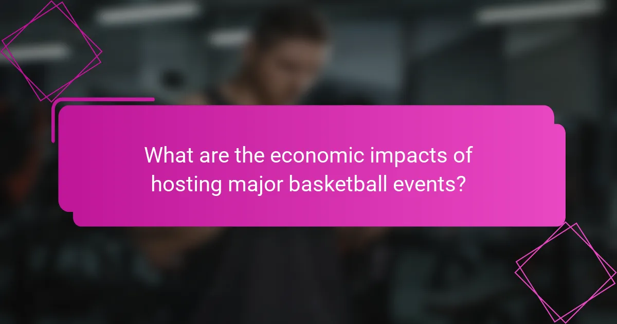 What are the economic impacts of hosting major basketball events?