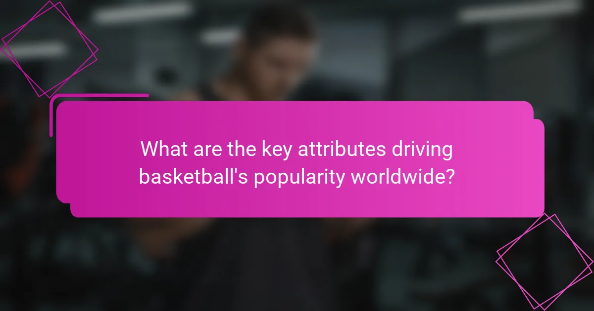 What are the key attributes driving basketball's popularity worldwide?