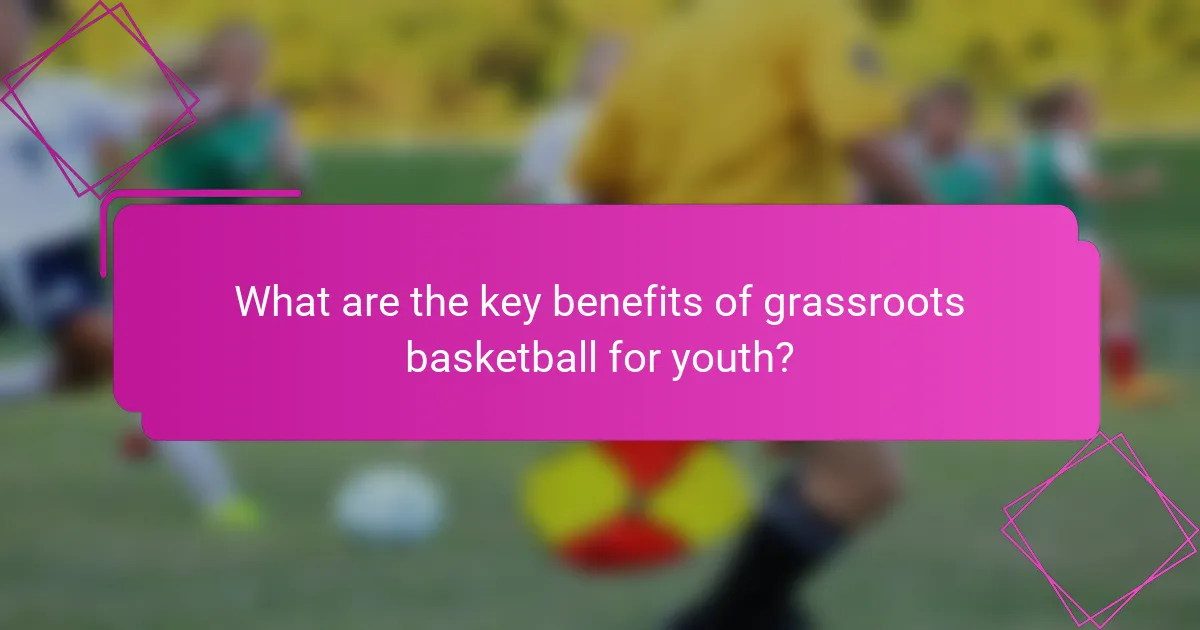 What are the key benefits of grassroots basketball for youth?