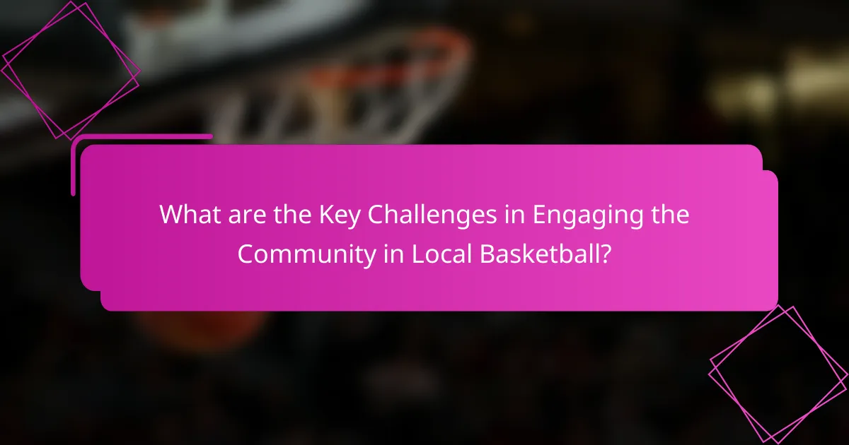 What are the Key Challenges in Engaging the Community in Local Basketball?