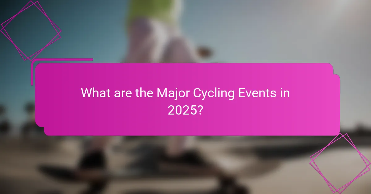 What are the Major Cycling Events in 2025?