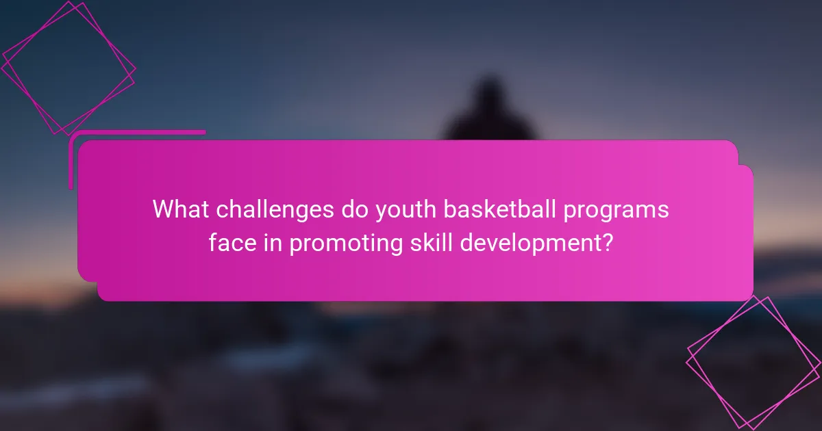 What challenges do youth basketball programs face in promoting skill development?