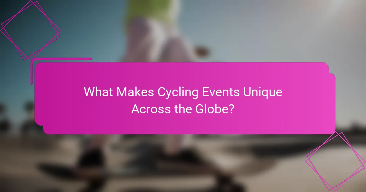 What Makes Cycling Events Unique Across the Globe?