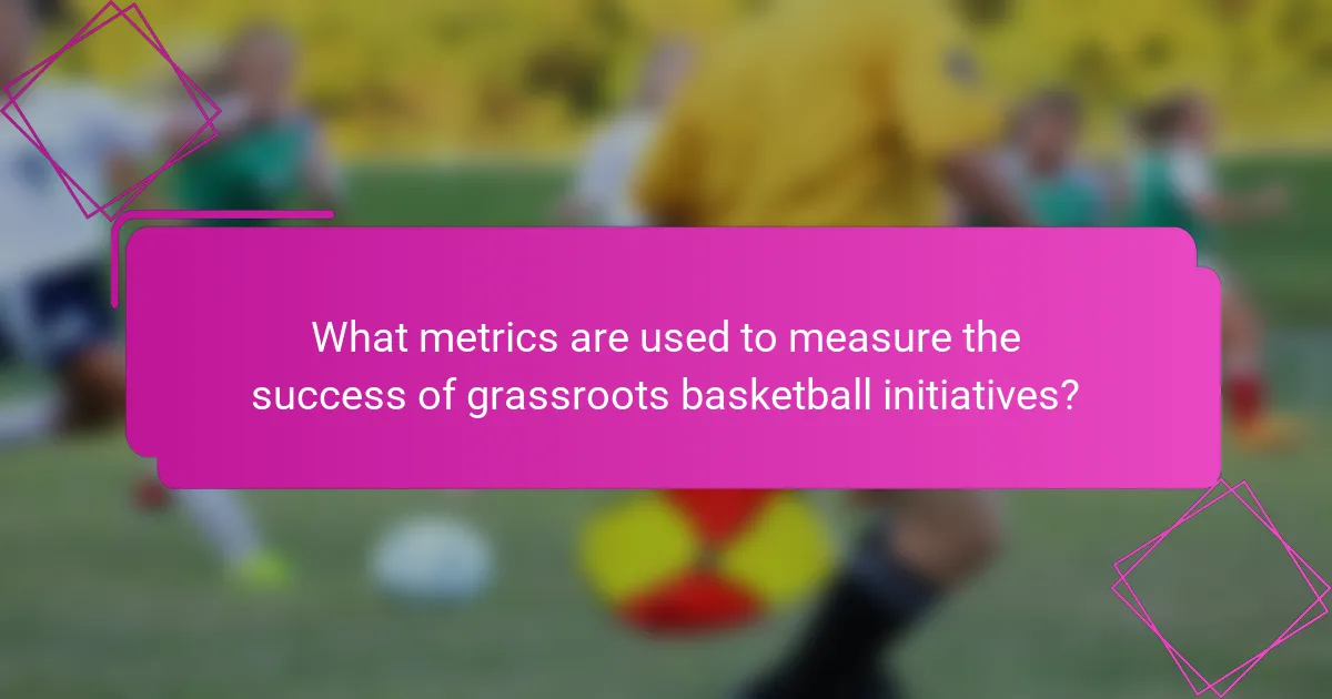What metrics are used to measure the success of grassroots basketball initiatives?