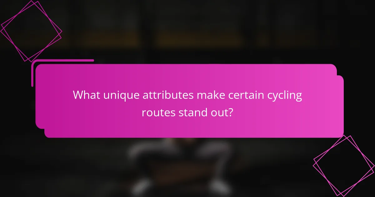 What unique attributes make certain cycling routes stand out?