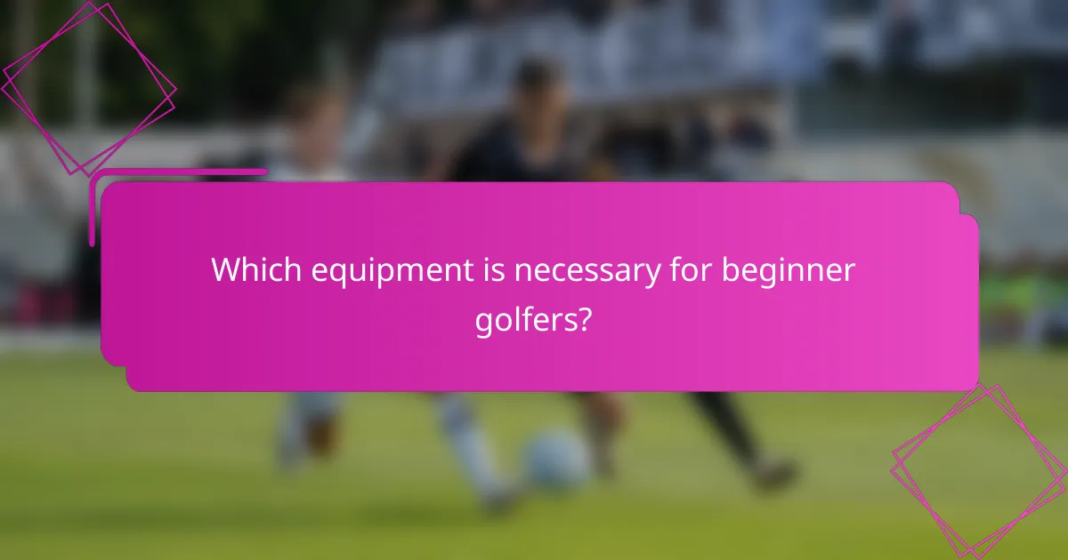 Which equipment is necessary for beginner golfers?