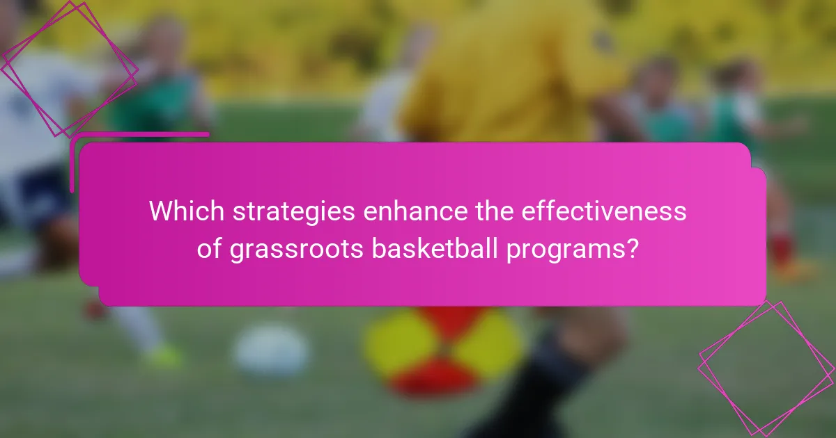 Which strategies enhance the effectiveness of grassroots basketball programs?