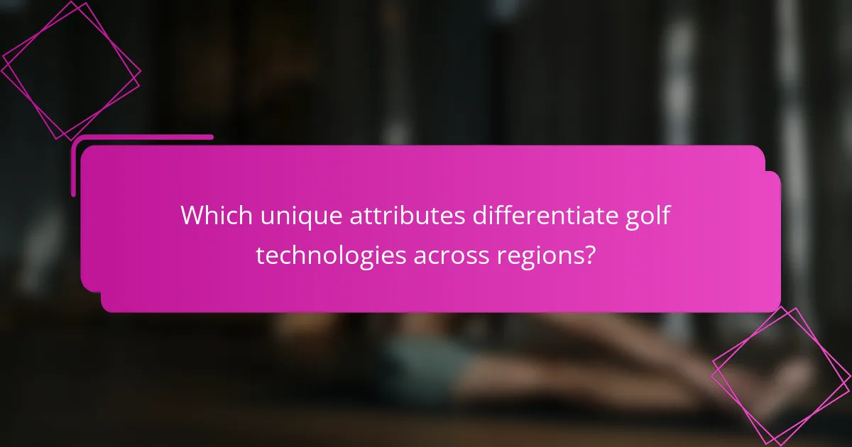 Which unique attributes differentiate golf technologies across regions?