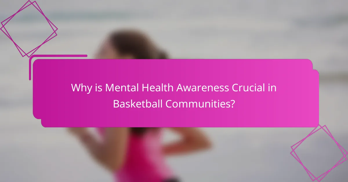 Why is Mental Health Awareness Crucial in Basketball Communities?
